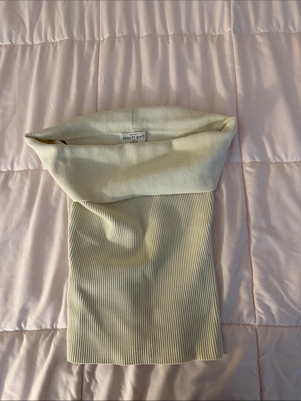 Babaton Off-the-Shoulder Ribbed Sweater in Cream